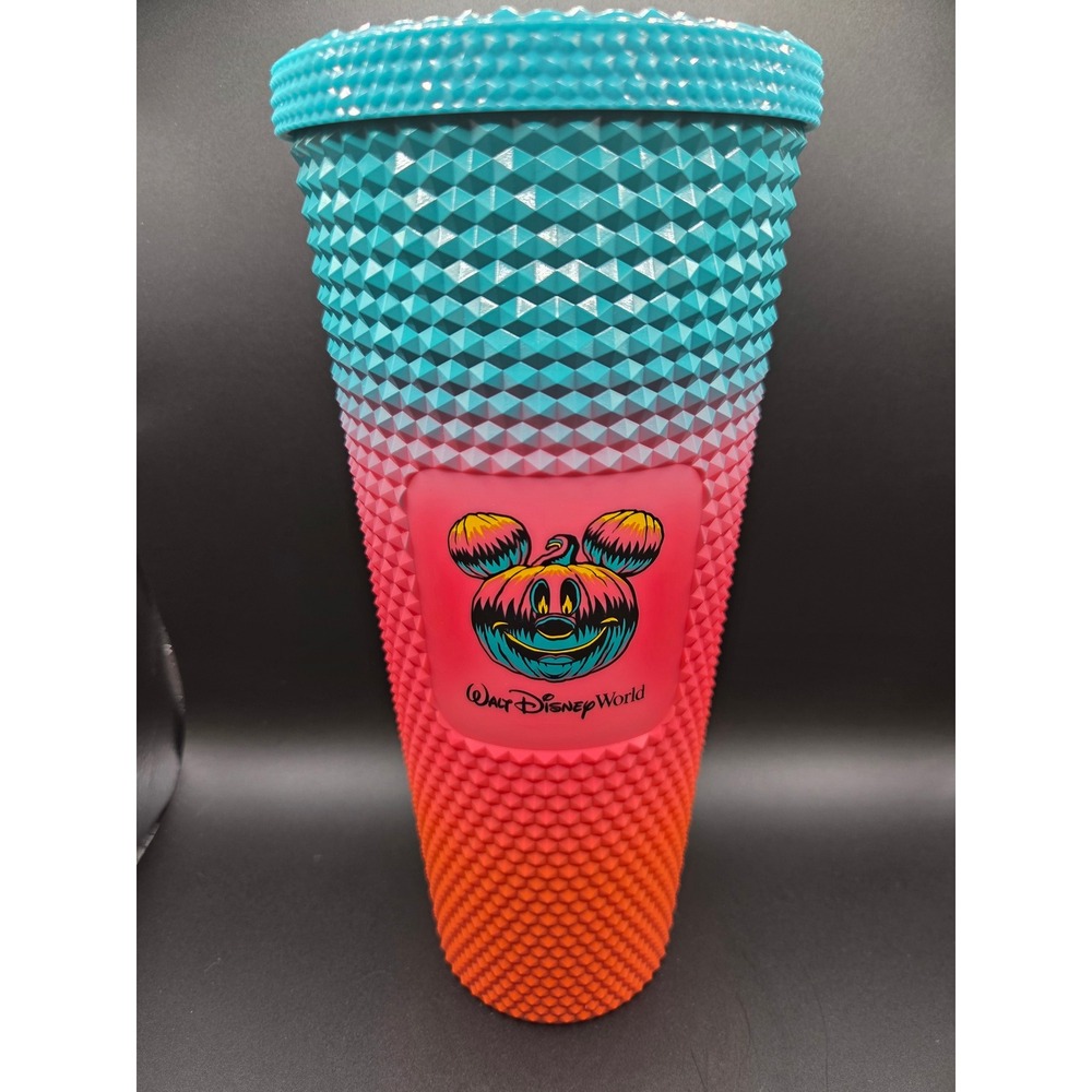 Starbucks Tumbler Halloween Mickey Pumpkin Studded Gradient Teal Pink Orange
